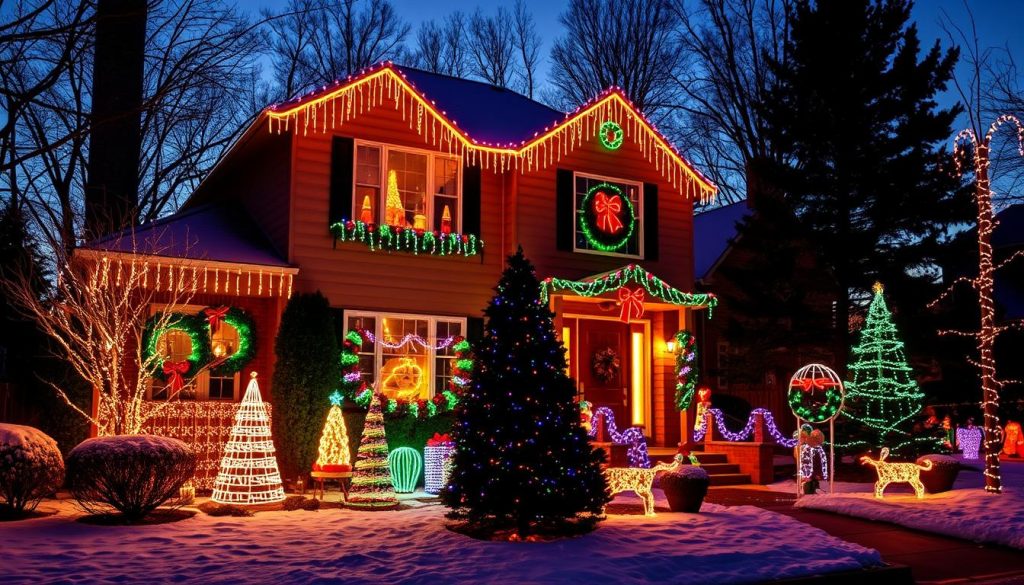 Christmas light installation