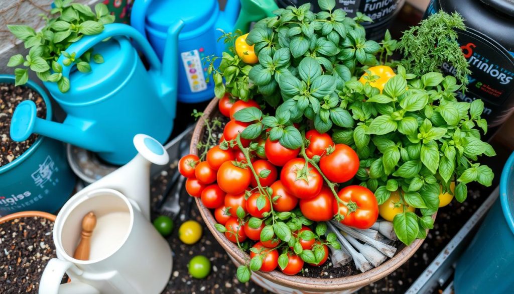 Container Garden Harvest and Maintenance