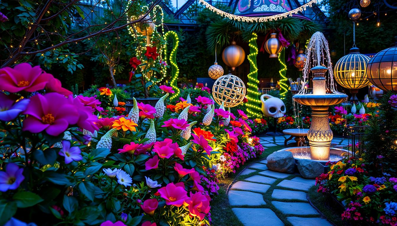 festive garden display